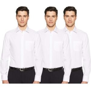 Marks & Spencer Mens Solid Polyester Blend Collared Neck Slim Fit Easy Iron Shirt