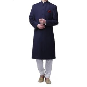 Royal Kurta Men's Viscose Blend Solid Nehru Sherwani