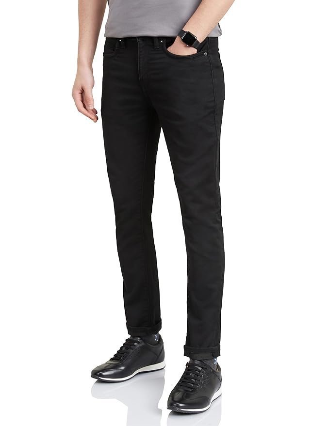 Symbol Premium Men's Slim Fit Stretchable Jeans | Casual Denim | Cotton Stretch | Fashion Shades of Black & Blue (Available in Plus Size)