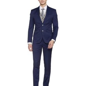 Park Avenue Wool Blend Men's Full Sleeve Super Slim FIT Dark Violet Formal Suit