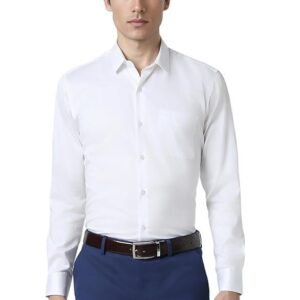 Peter England Men's Satin Solid Regular Fit Shirt Cotton with Satin Sheen | Luxury