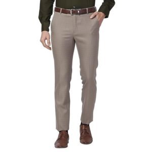 Raymond Men Mid Rise Slim Fit Self Design Trouser