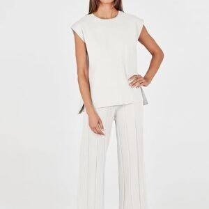 ANRABESS Women 2 Piece Lounge Sets Summer Casual Knit Sweater Vest Pant Set Beach Vacation Airport Outfits Clothes