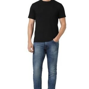 Peter England Men's Premium Skinny Fit Stretchable Mid Rise Jeans Navy, 36