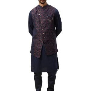 Manyavar Self Design Kurta Jacket Set for Men