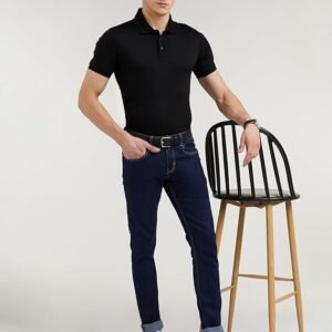 Peter England Men's Mid Rise Premium Skinny Fit Stretchable Jeans Navy Blue, 32