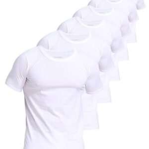 Comfneat Men's 6-Pack Pure Cotton Undershirts Comfortable Crew Neck T-Shirts