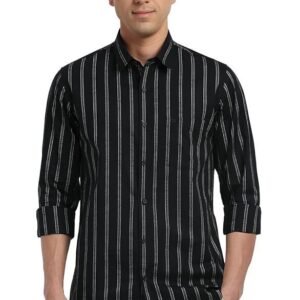 Peter England Men's Striped Slim Fit Shirt