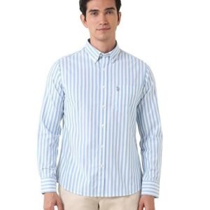 U.S. Polo Assn. Men's Cotton Tailored Fit Vertical Striped Oxford Shirt