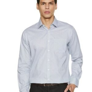 Van Heusen Men's Slim Fit Premium Business Formals 100% Cotton Print Shirt
